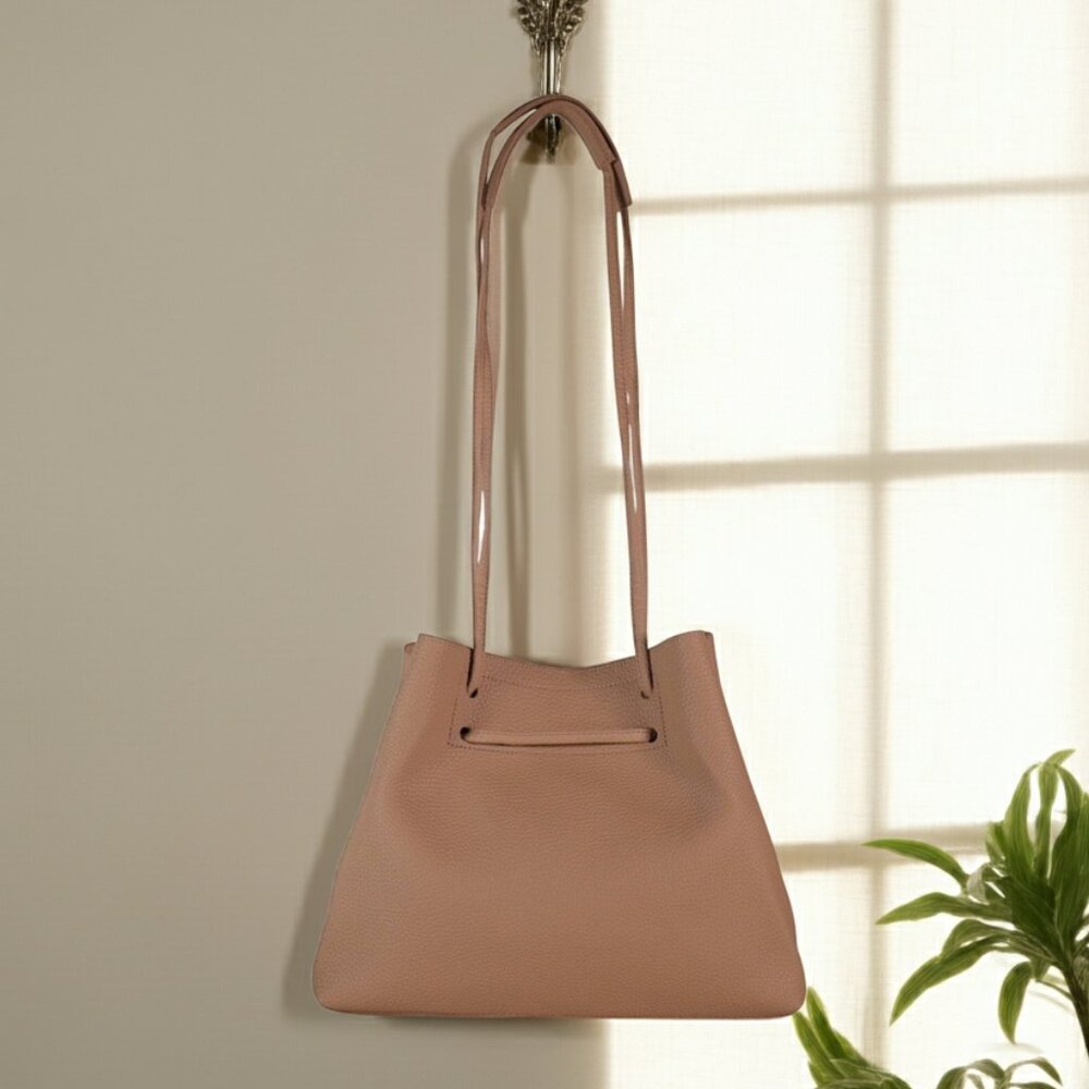 8 Other Reasons Vegan Pebbled Leather Slouchy Bucket Bag - Tan - NWT - Picture 7 of 7